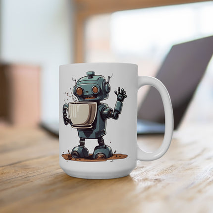 Cute Robot Personalized Adult or Kids Coffee Cup