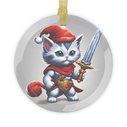 KITTEN WARRIOR Christmas Ornament