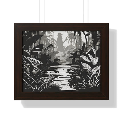 Wall Decor, Jungle Scene, Framed Wall Hanging, Black Shadow Print, Nature Scene Picture, Living Room Poster, Office Scenery