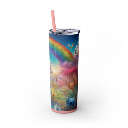 GIRLS RAINBOW UNICORN Skinny Tumbler - Mystical Fantasy Skinny Drinking Traveler