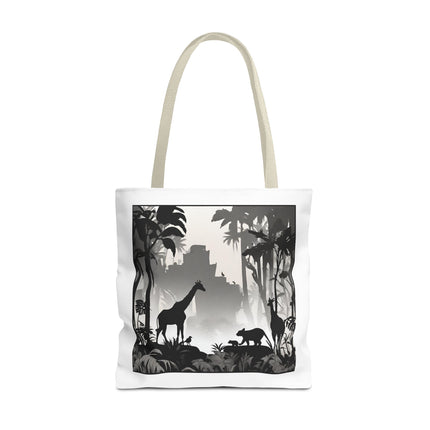 GIRAFFE SILHOUETTE Tote - Savannah Forest Shadow Nature Scene Travel Bag