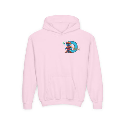 CUSTOM Letter D PERSONALIZED Warrior Cat Boys or Girls Hoodie Sweatshirt (ADD NAME TO FRONT)