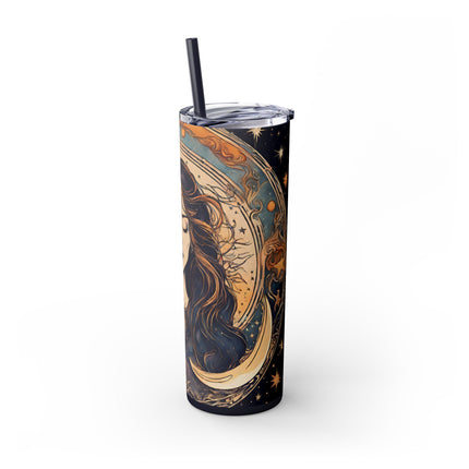 SUN & MOON GODDESS Skinny Tumbler - Lunar Astronomy Wiccan Dreams Cup