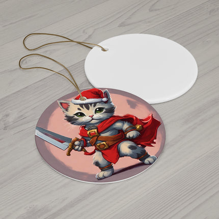 KITTEN WARRIOR Christmas Ornament