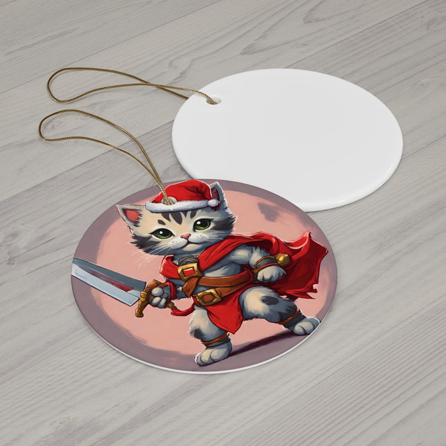 KITTEN WARRIOR Christmas Ornament