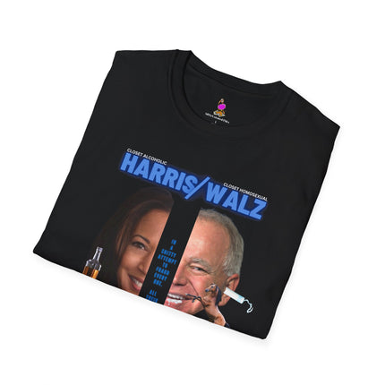 FAKE/OFF Election HARRIS WALZ Spoof Face/Off 90's Movie Shirt