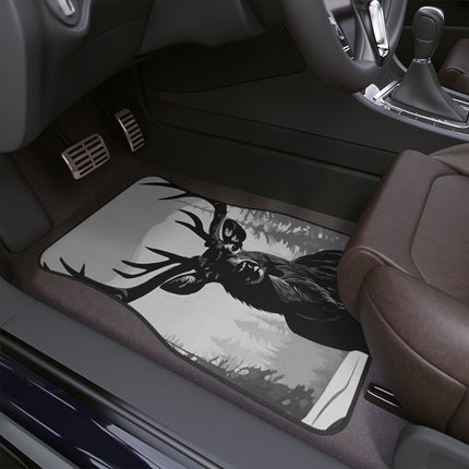 Big Buck Deer Hunter Car Floor Mat | Winter Woods Snow Hunting Scene Auto Carpeting | Car Lovers Gift