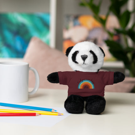 FIND YOUR INNER HAPPY PLACE Inspirational Rainbow Stuffed Animal