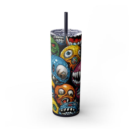 Weird Balls Skinny Tumbler - Vintage 80s Toys Inspired Drink Traveler
