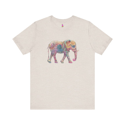 COLORFUL PATTERN ELEPHANT T-Shirt - Vibrant Animal Art Collector Tee