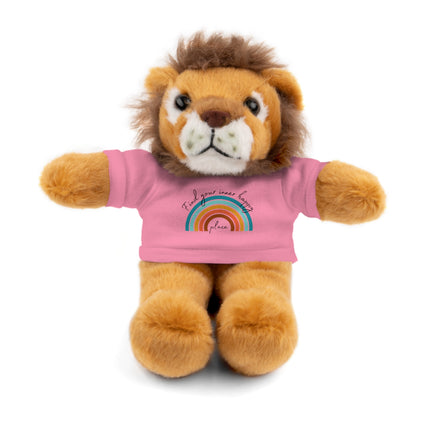 FIND YOUR INNER HAPPY PLACE Inspirational Rainbow Stuffed Animal