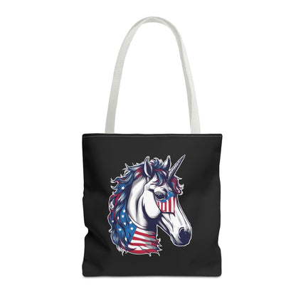 Patriotic Unicorn Gift Tote | American Flag Election Grocery Bag | United States Flag Freedom Lovers Office Travel Carrier | Patriot Sack
