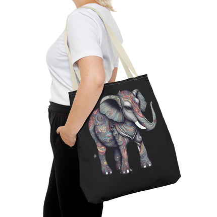 Personalized Elephant Gift Tote | Majestic Custom Grocery Bag | Animal Lovers Office Travel Carrier | Wild Kingdom Business Traveler