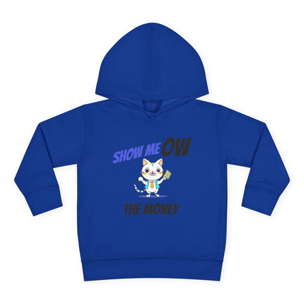 Funny Cat Toddler Hoodie, Boys or Girls Show MeOW The Money Cute Saying Graphic Fleece Pullover