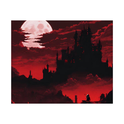 Castlevania Simon Belmont Video Game Room Inspired Wall Decor | The Cursed Night Begins Poster | Dracula Castle Vampire Night Wall Hanging
