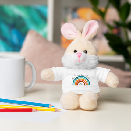 FIND YOUR INNER HAPPY PLACE Inspirational Rainbow Stuffed Animal