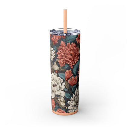 FLORAL BEAUTY Skinny Tumbler - Fitness Exercise Workout Drink Traveler