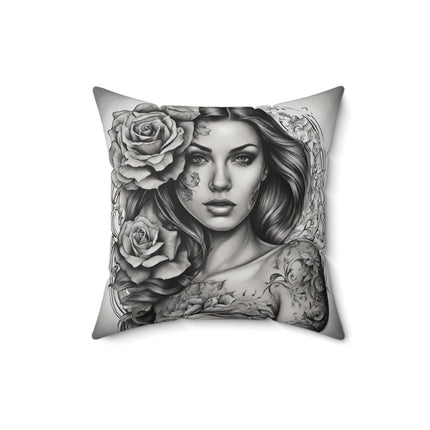 ROSE ADORNED BEAUTY Women's Decorative Pillow