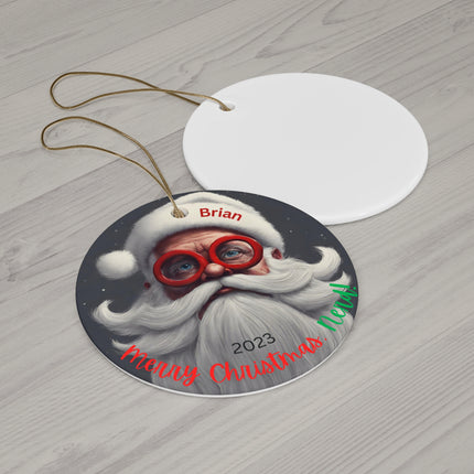 Personalized Christmas Ornament, Holiday Tree Decoration, Funny Ornament, Nerd Lovers Gift, Geeky Gifts, Round Ceramic Keepsake Collectible