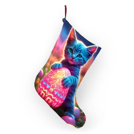 Personalized Cat Gift, Cosmic Kitten Easter Stocking, Holiday Egg Sock Stuffer, Kids Adults Cute Fun Hide and Seek Present