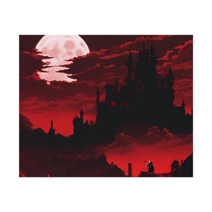 Castlevania Simon Belmont Video Game Room Inspired Wall Decor | The Cursed Night Begins Poster | Dracula Castle Vampire Night Wall Hanging