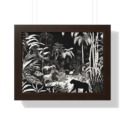 ANIMAL KINGDOM JUNGLE SCENE - Wildlife Shadow Framed Wall Art