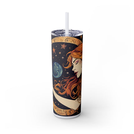 MOON SHAPING GODDESS Skinny Tumbler - Lunar Celestial Beauty Cup