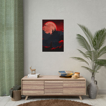 CURSED RING OF LUNAR BLOOD - Video Game Inspired Dracula Castle Poster