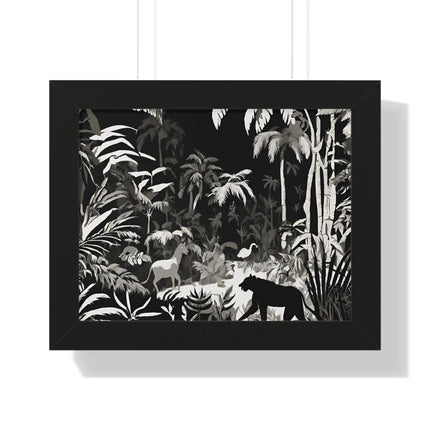 ANIMAL KINGDOM JUNGLE SCENE - Wildlife Shadow Framed Wall Art