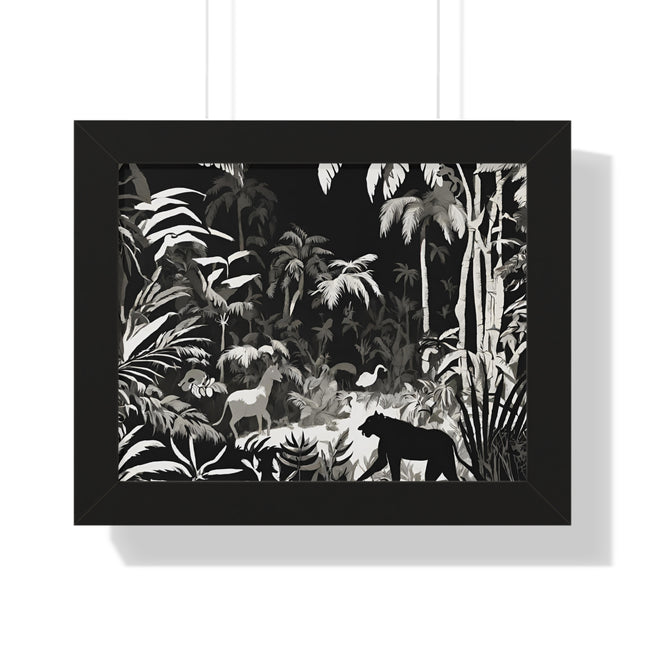 ANIMAL KINGDOM JUNGLE SCENE - Wildlife Shadow Framed Wall Art
