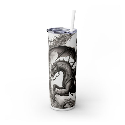 GOTHIC MEDIEVAL FLYING DRAGON Skinny Tumbler - Mutating Lizard Woman Beast Dark Fantasy Cup