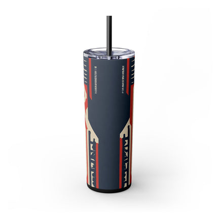 FUTURISTIC ANIME GIRL Skinnny Tumbler - Leather Clad Spike Mohawk Woman Insulated Cup
