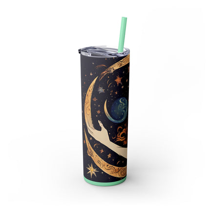 MOON SHAPING GODDESS Skinny Tumbler - Lunar Celestial Beauty Cup