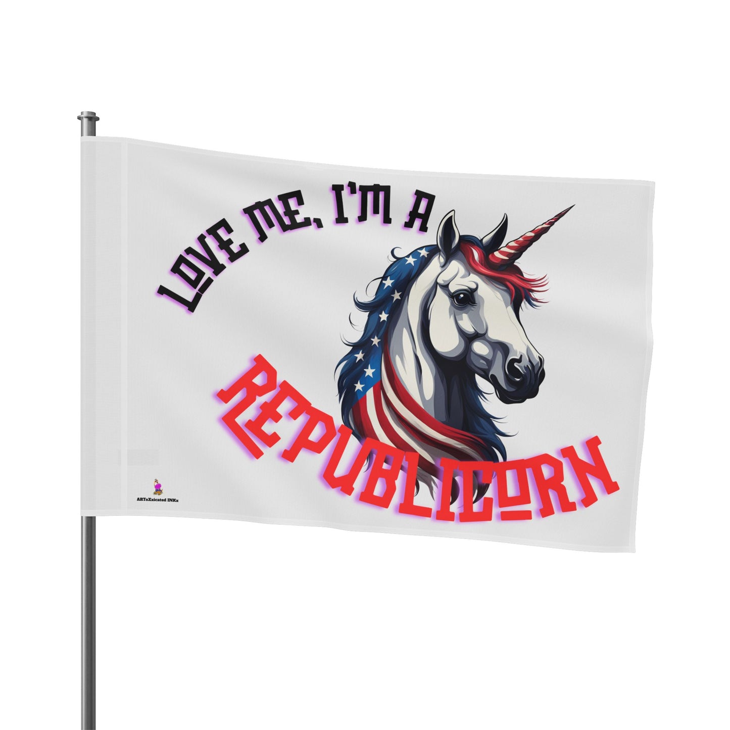 Patriotic Unicorn Republican Election Flag | Freedom Loving Patriot Horse House Banner | United States Flag Porch Yard Voter Gift