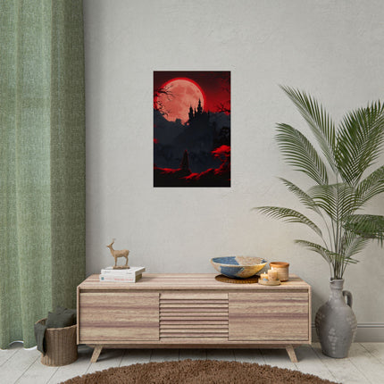 CURSED RING OF LUNAR BLOOD - Video Game Inspired Dracula Castle Poster