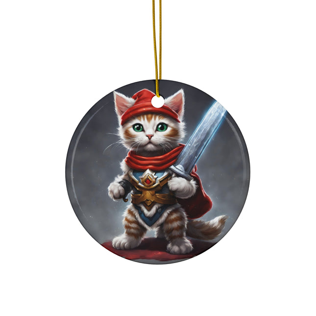 KITTEN WARRIOR Christmas Ornament