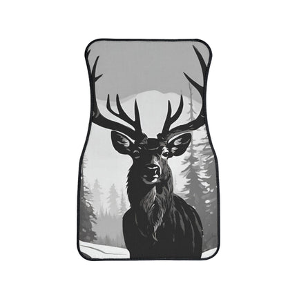 Big Buck Deer Hunter Car Floor Mat | Winter Woods Snow Hunting Scene Auto Carpeting | Car Lovers Gift