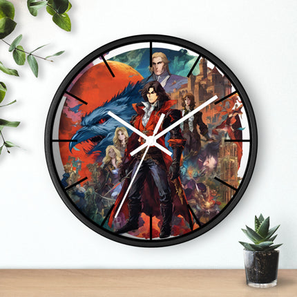 MANY TERRORS AWAIT THE FORCES OF GOOD Wall Clock - Retro Gaming Vampire Castle Decor