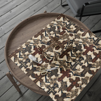 Beautiful Wrapping Paper, Cross Gift Wrap, Christmas Holiday Paper, Religious Gift Wrap, Gothic Wrapping Paper