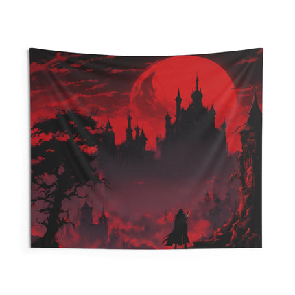 BLOODSHED & DEATH CURSE THE TOWN OF MADNESS Video Game Room Inspired Art Tapestry