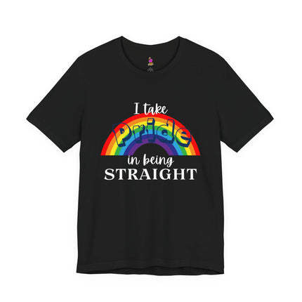 I TAKE PRIDE IN BEING STRAIGHT Funny Heterosexual Male or Female T-Shirt - Straight Pride Humor Tee