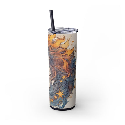 MOON GODDESS Skinny Tumbler - Celestial Astrology Beauty Night Sky Cup