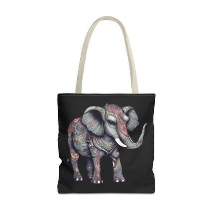 Personalized Elephant Gift Tote | Majestic Custom Grocery Bag | Animal Lovers Office Travel Carrier | Wild Kingdom Business Traveler