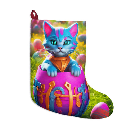 Personalized Easter Gift, Cosmic Kitten Stocking, Space Cat, Easter Egg Sock Stuffer, Kids Adults Cute Fun Hide and Seek Present