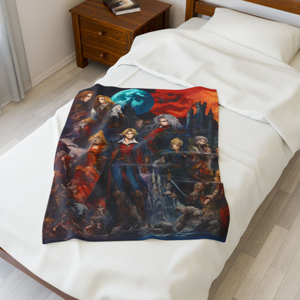 LEGACY OF A CLAN OF NIGHT SLAYERS Video Game Inspired Abstract Collage Blanket