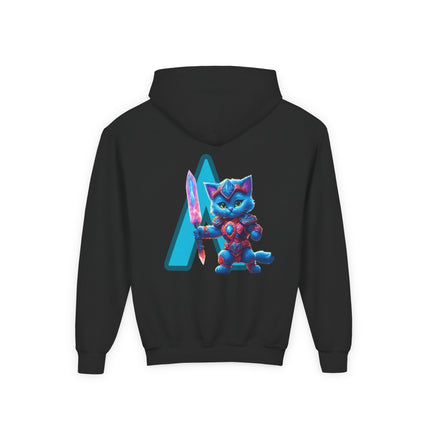 CUSTOM Letter A PERSONALIZED Warrior Cat Girls Hoodie Sweatshirt (ADD NAME TO FRONT)