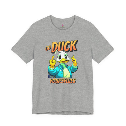 GO DUCK YOURSELVES Profane Quack T-Shirt - Funny Duck Wordplay Humor Tee