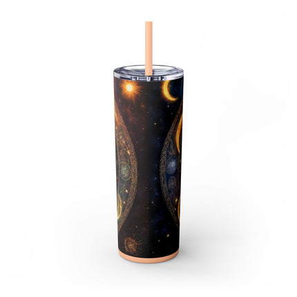 SUN & MOON PHASES Skinny Tumbler - Lunar Cycle Astronomy Night Sky Galaxy Cup
