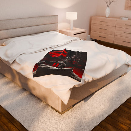 STANDING AT THE PRECIPICE OF EVIL Retro Vampire Castle Blanket - Vintage Video Game Inspired Throw