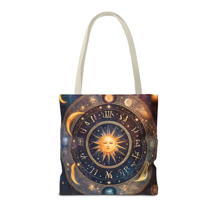 Moon Phases Tote Bag | Lunar Cycle Astronomy Wiccan Grocery Bag | Solstice Home Office Laptop Carrier | Solar System Travel Overnight Gift